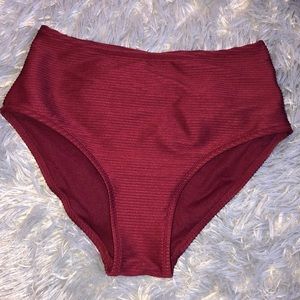 Old Navy Maroon Midwaisted Swim Bottoms